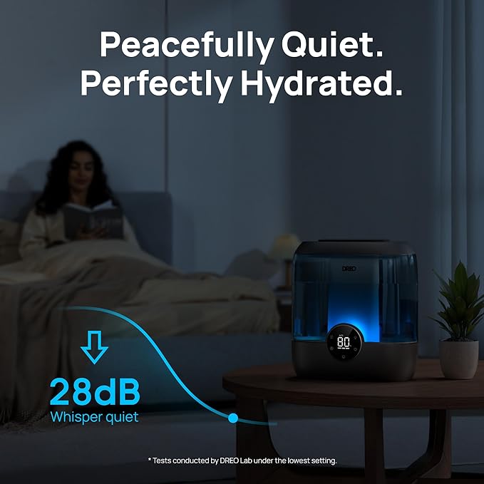 DREO 6L Top Fill Humidifiers for Bedroom, 60H Runtime 28 dB Quiet Supersized - Image 8