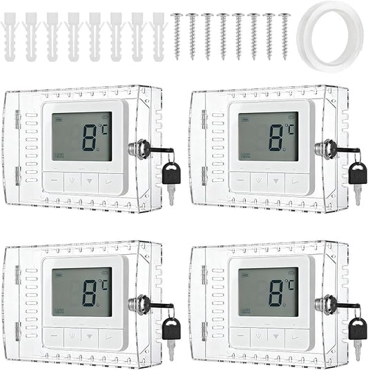 4 PCS Thermostat Lock Box with Key, Universal Thermostat Covers with Locks by Unknown