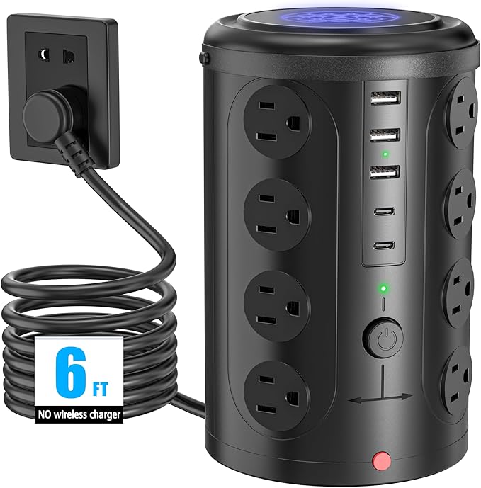 Tower Power Strip Surge Protector by Unknown