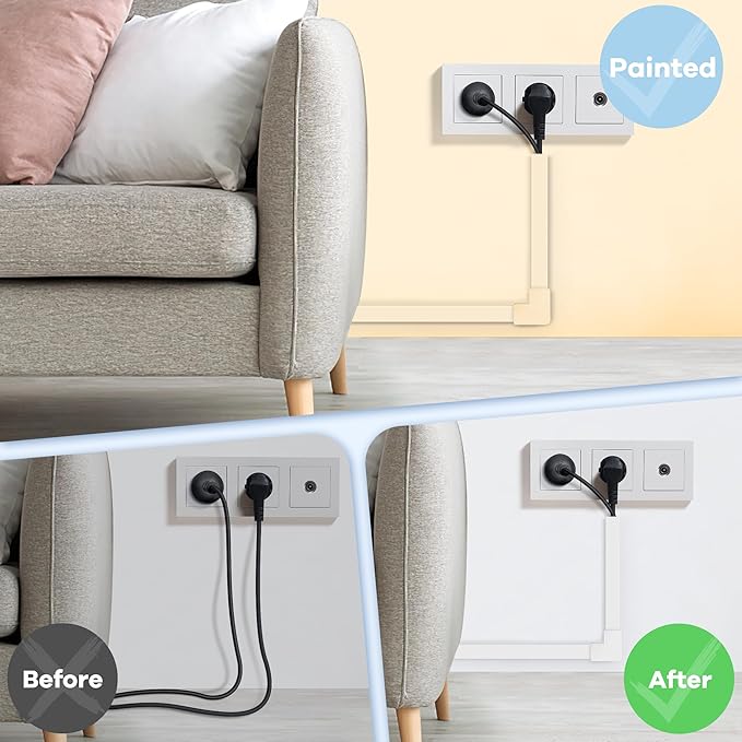 Cord Covers for Wires on Wall Extra-Long, 13.12ft TV Cord Hider Kit, Paintable - Image 6