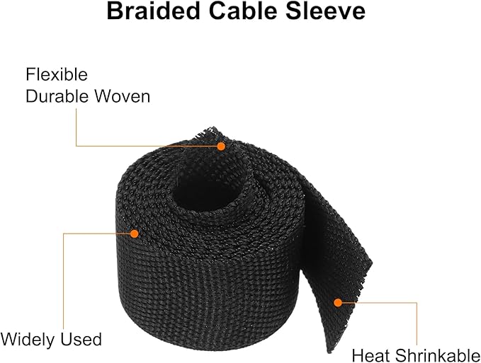 MECCANIXITY Braided Cable Sleeves Heat Shrinkable Fabric Sleeving, 5/8" 3ft - Image 4