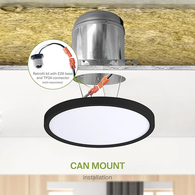 ASD LED 9" Round Flush Mount Ceiling Light Fixture, Low Profile Surface - Image 8