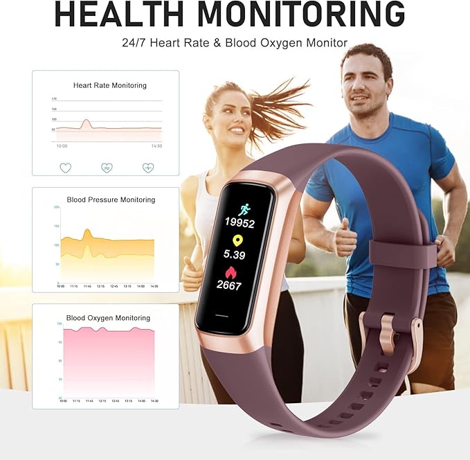 Fitness Tracker with 24/7 Heart Rate Blood Oxygen Sleep Monitor, 1.1" AMOLED - Image 3