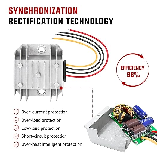 Nilight 24V to 12V Voltage Converter 120W 10A Regulator Step Down to 12VDC - Image 5
