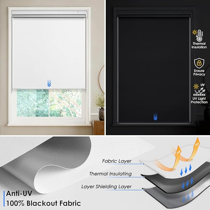 Motorized Roller Blinds with Remote Control & Solar Panel - Image 2
