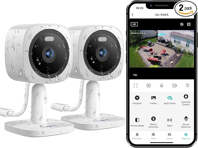 Hugolog 2K 3MP Outdoor Indoor Security Cameras by Hugolog