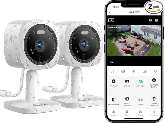 Hugolog 2K 3MP Outdoor Indoor Security Cameras by Hugolog