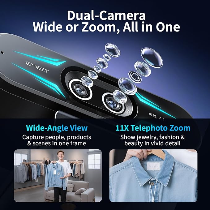 EMEET C60E Dual-Camera 4K Webcam - Image 3