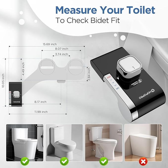 HOPOPRO Bidet with Single Finger Water Pressure Control, Self Cleaning Hygienic - Image 5