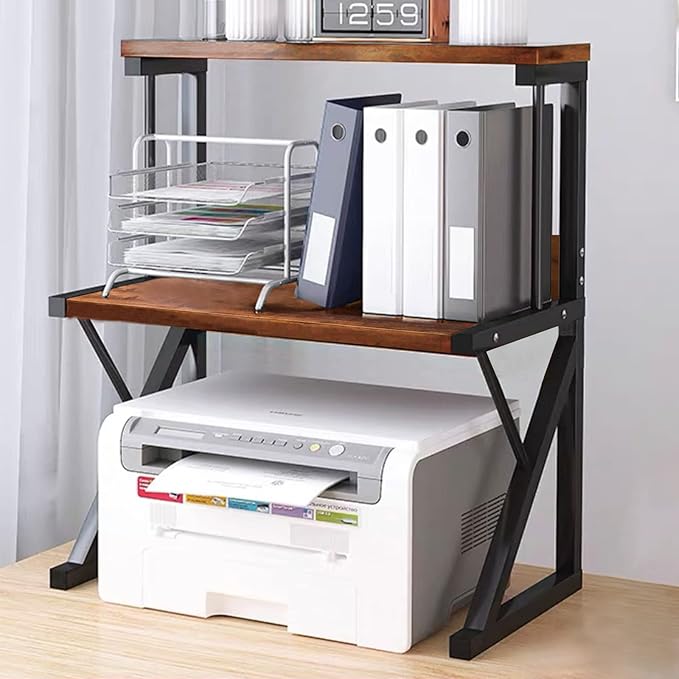 aboxoo Printer Stand for Desk, Desktop Printer Shelf Large 3-Tier Multi-Purpose by aboxoo