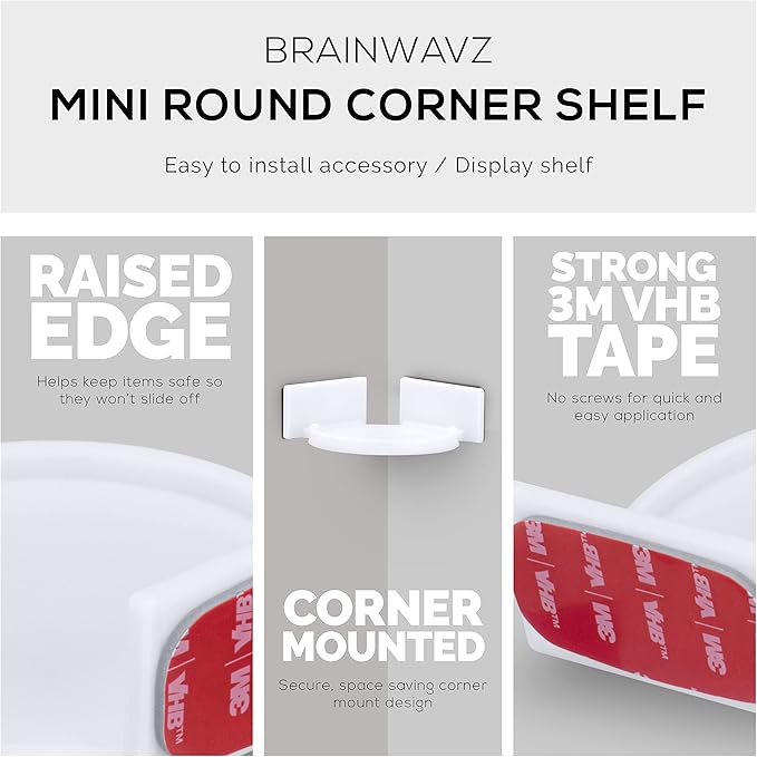 BRAINWAVZ Mini Circular Corner Shelf Mount - Image 4