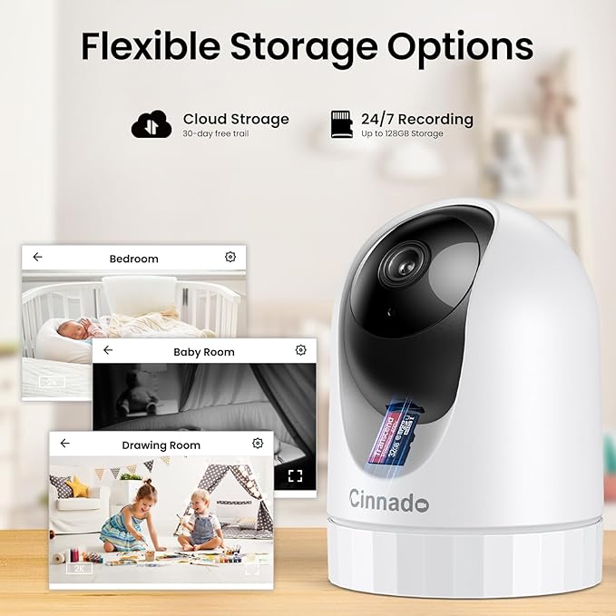Cinnado 2K Home Security Cameras-2.4Ghz WiFi Indoor Camera - Image 7