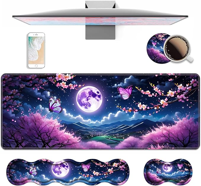 4 in 1 Ergonomic Keyboard Wrist Rest & Mouse Pad Wrist Rest Set, Large XXL by Unknown