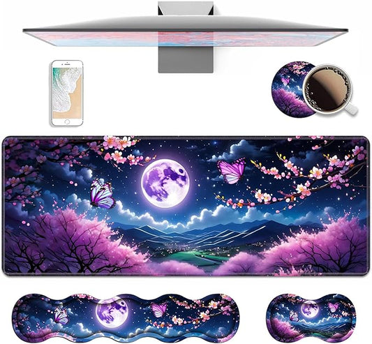 4 in 1 Ergonomic Keyboard Wrist Rest & Mouse Pad Wrist Rest Set, Large XXL by Unknown