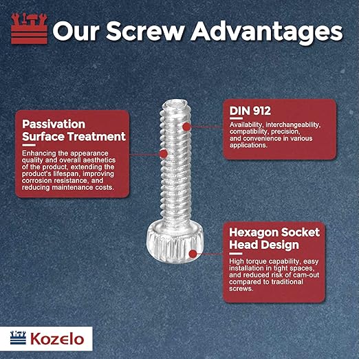 Kozelo 60pcs Socket Head Cap Screws - Image 3