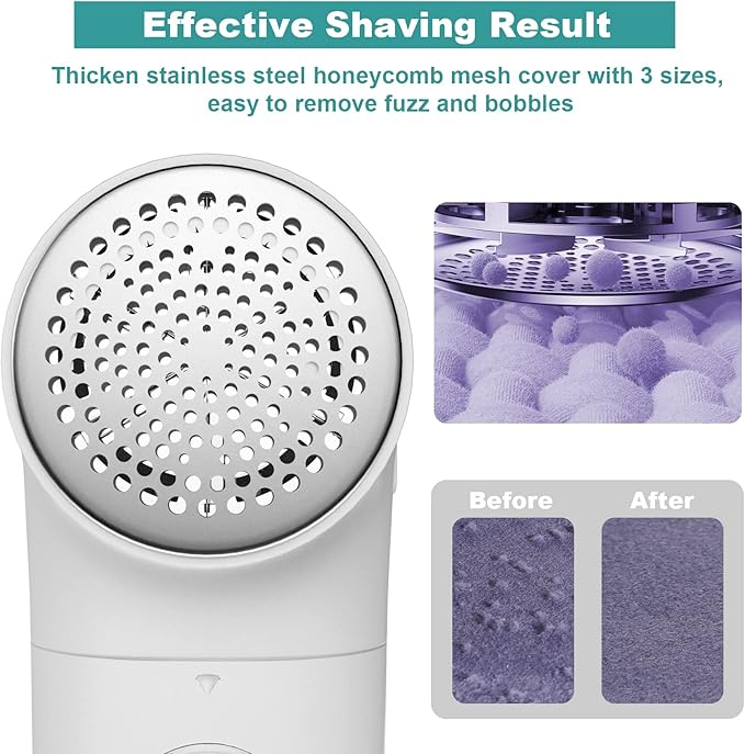 Garstor Fabric Shaver, Electric Lint Remover, USB Rechargeable Sweater Shaver - Image 3