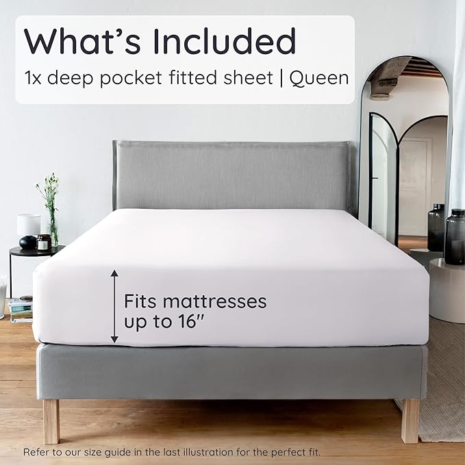 Bambaw White Queen Fitted Sheet - Image 2