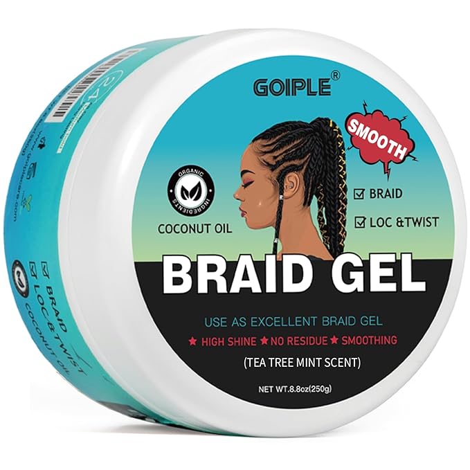 Braid & Loc Gel Good for Twist, Edge No Flake Extra Hold High Shine Braiding by Goiple