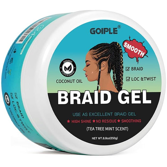 Braid & Loc Gel Good for Twist, Edge No Flake Extra Hold High Shine Braiding by Goiple