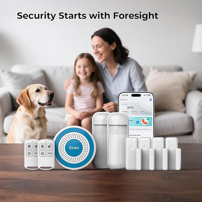 Hapippofa Alarm System for Home Security, 9 Pieces Smart WiFi Door Alarm System - Image 3