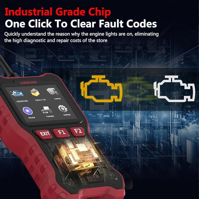 LOERUMG Professional OBD2 Scanner Diagnostic Tool Check Engine Code Reader - Image 2