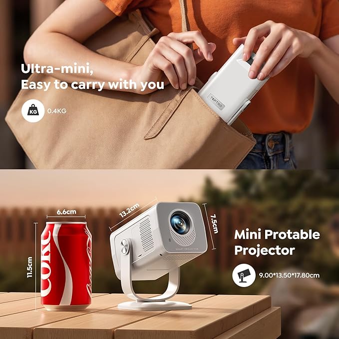 Mini Projector with WiFi6 and Two-Way Bluetooth5.4, 4K Smart 1080P Portable - Image 6