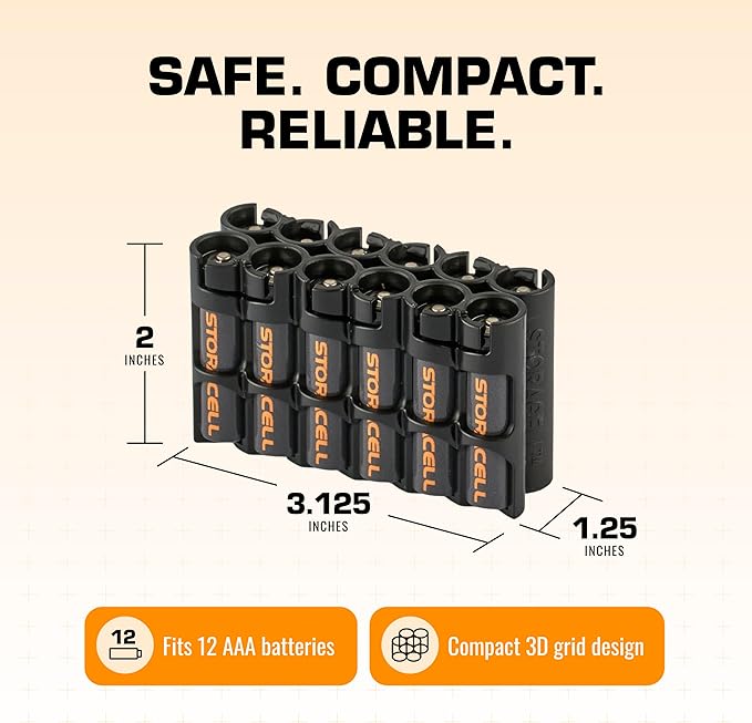Storacell by Powerpax AAA Battery Storage Caddy, Holds 12 Batteries - Image 6