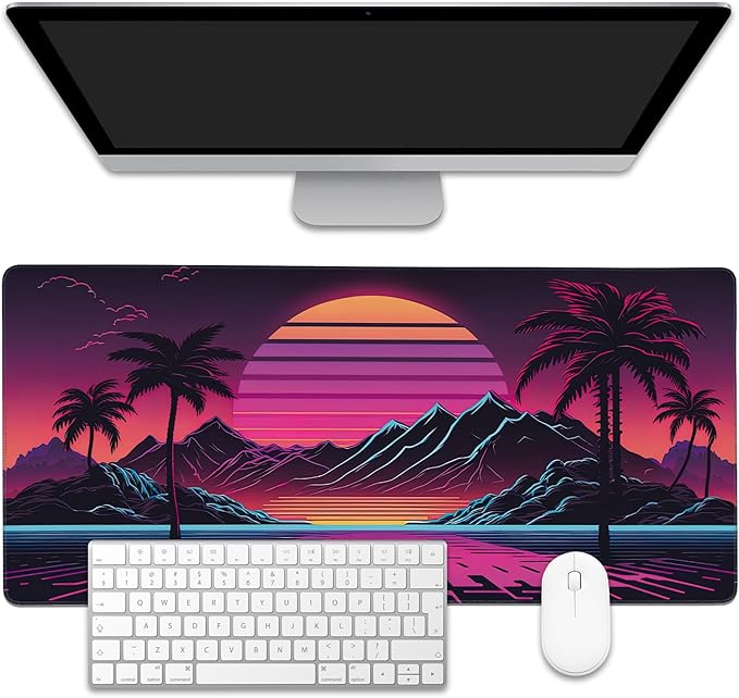 EOBKLAX Mouse Pad, Retro Sunset Desk Mat by EOBKLAX