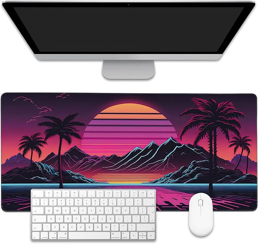 EOBKLAX Mouse Pad, Retro Sunset Desk Mat by EOBKLAX