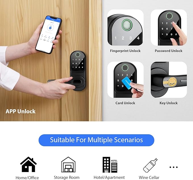 CATCHFACE Fingerprint Door Lock TTLock Smart Lock Biometric Door Lock - Image 3