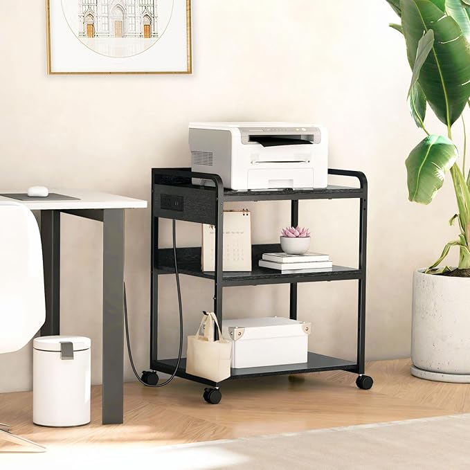Livofloral Printer Stands with Charging Station, 25.2 x 18.9 Inch Large Printer - Image 6