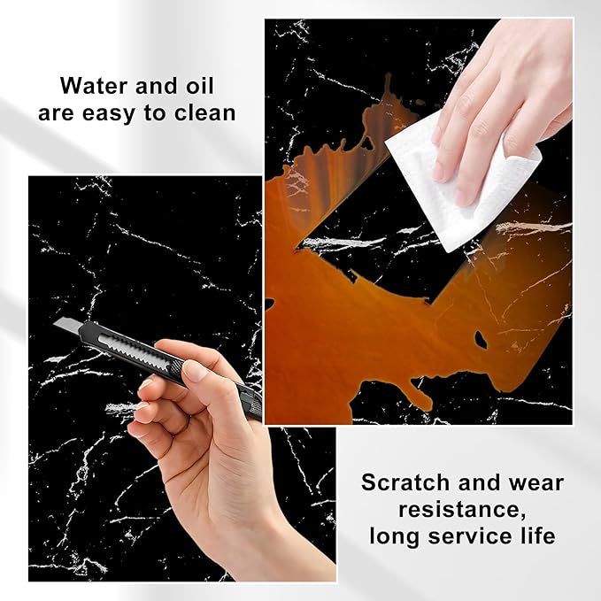 Wall Panels Peel and Stick，PVC Imitation Artificial Marble Tiles Sticker，10 pcs - Image 6