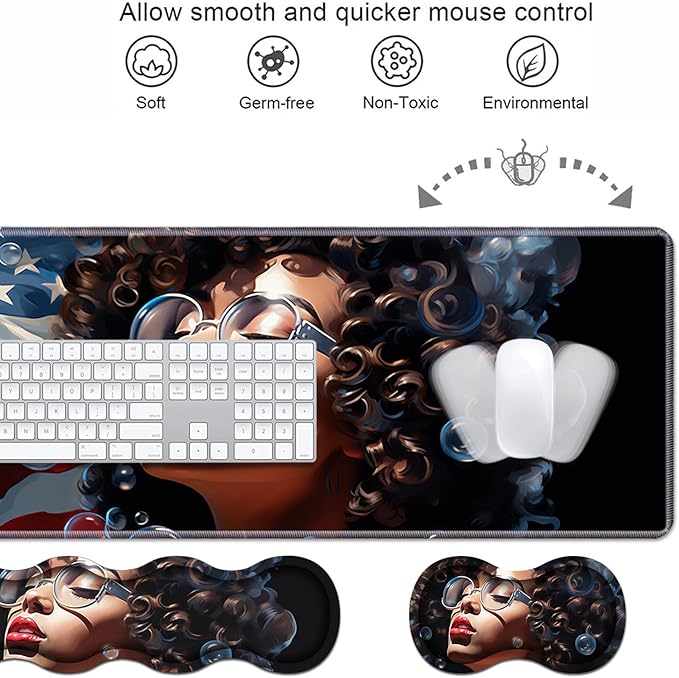 Ergonomic Keyboard Wrist Rest & Mouse Pad Wrist Rest Set, Large XXL Gaming Desk - Image 4
