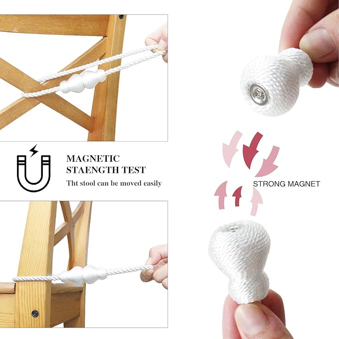 Nieffeiy Magnetic Curtain Tiebacks 2Pack Outdoor Curtain Tie Backs Rope - Image 3