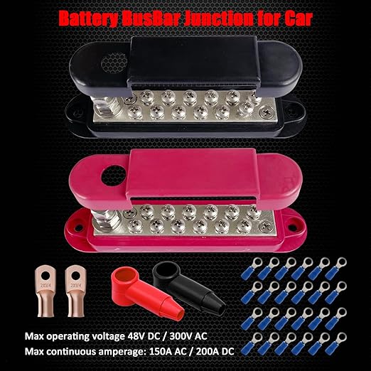 1/4" Stud Power Distribution Block Bus Bar - Image 2
