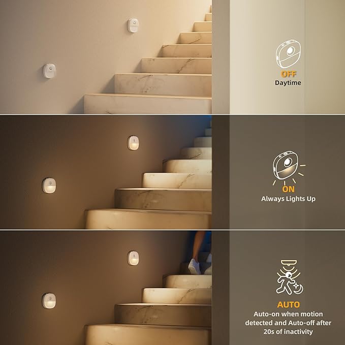 Lyridz Rechargeable Night Light, Motion Sensor Battery Nightlight, Mini - Image 5
