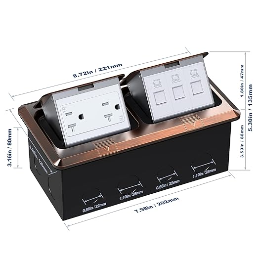 Dual Pop-Up Floor Box Electrical Kit - Image 4