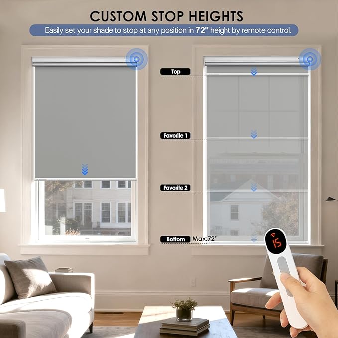 Motorized Roller Blinds with Remote Control & Solar Panel - Image 5