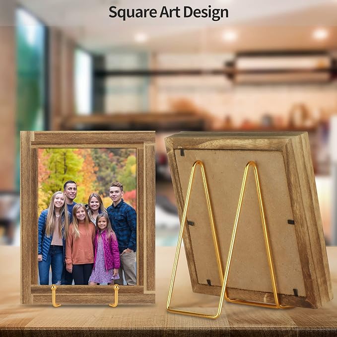 IBosins 5 Pack 6 Inch Plate Holder Display Stands, Metal Gold Frame Stand - Image 4