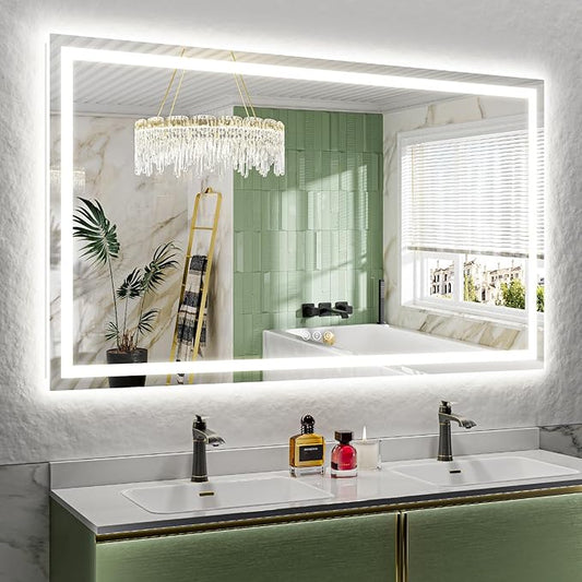 YEELAIT 66x40 Inch LED Bathroom Mirror by YEELAIT