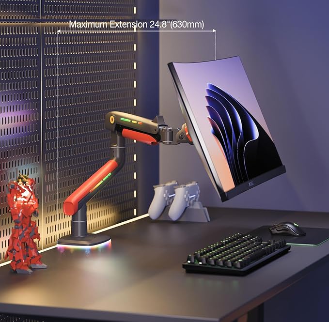 NB Gaming Monitor Arm or for 32 to 60 Inches Screen, Load up to 20 kg, VESA - Image 4