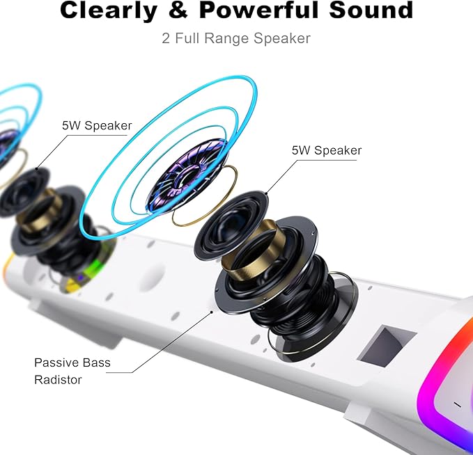 SOULION R30 Plus Bluetooth Computer Speakers, All-in-One Control Button - Image 2