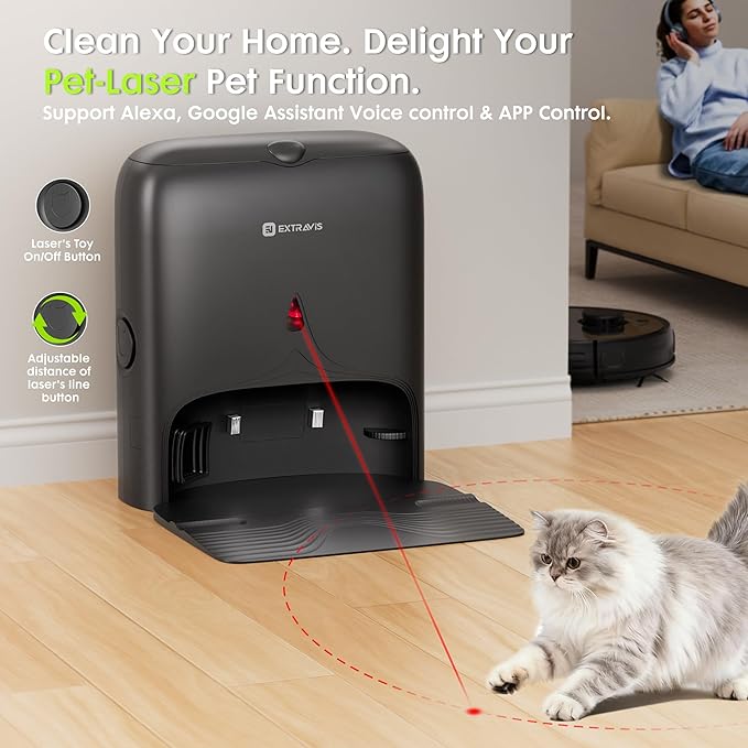 Robot Vacuum and Mop, Pet Hair Tangle-Free Cutter Technology, Max 10, 000Pa - Image 5