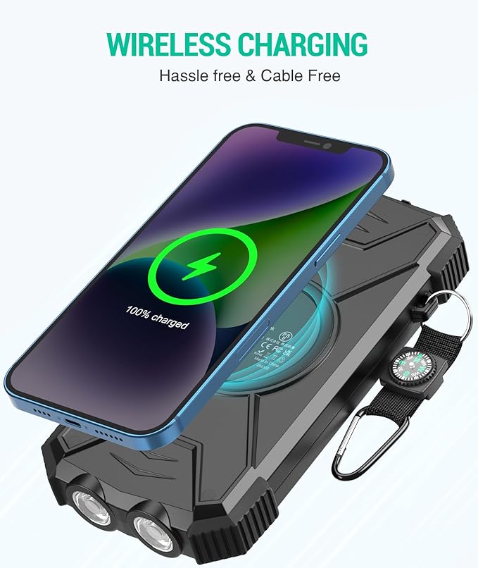 BLAVOR Solar Power Bank 10, Portable Wireless Charger, 20W Fast Charging - Image 2