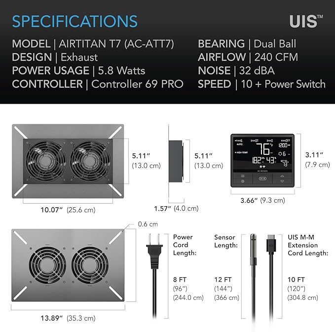 AC Infinity AIRTITAN T7, Ventilation Exhaust Fan 12" - Image 6