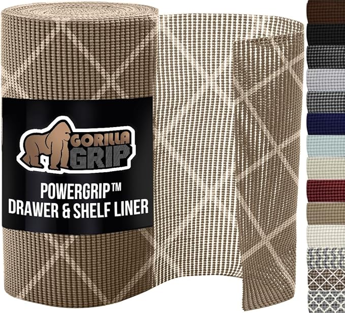 GORILLA GRIP powerGRIP Drawer Shelf and Cabinet Liner, Thick Strong Hold by GorillaGrip