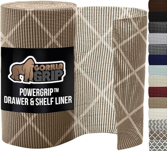 GORILLA GRIP powerGRIP Drawer Shelf and Cabinet Liner, Thick Strong Hold by GorillaGrip