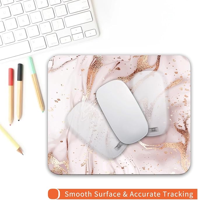 Armanza Square Mouse Pad Rose Gold Marble, Personalized Premium-Textured Custom - Image 4