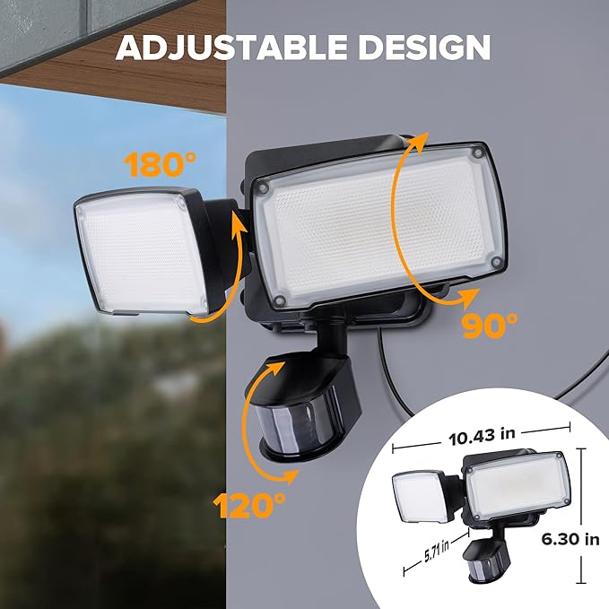 LUTEC 21W Plug in Motion Sensor Light Outdoor, Flood Lights Outdoor Motion - Image 6