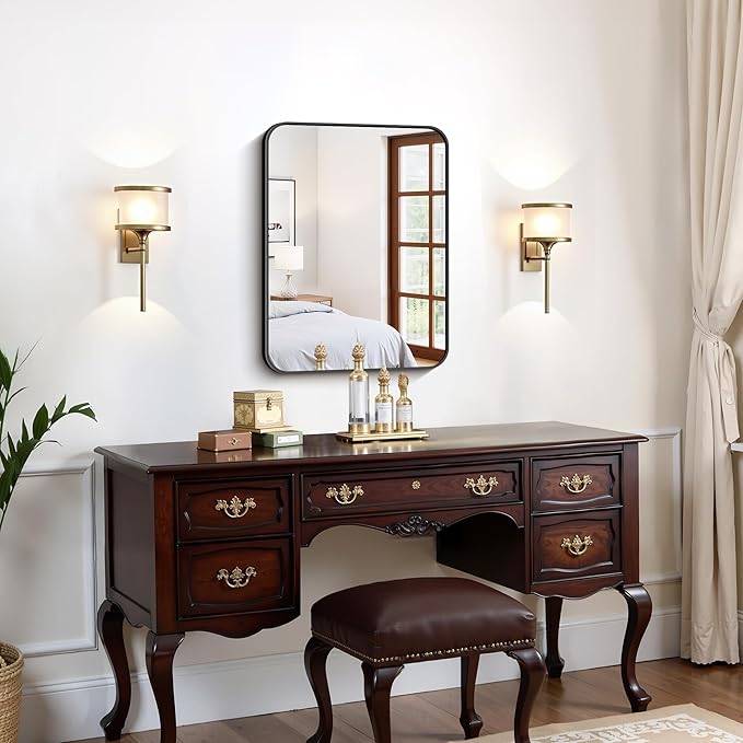 FORBATH Bathroom Mirror for Over Sink 18x24 Inch Black, Rectanglar Wall Mirror - Image 6